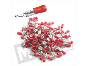 Kabelschuhe 6,3mm Stift Weiblich Rot 10St