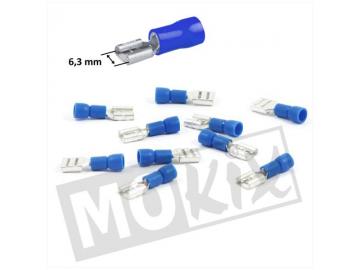 Kabelschuhe 6,3mm Stift Weiblich Blau 10St