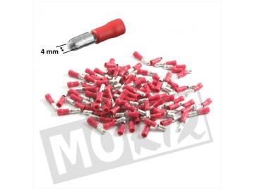 Kabelschuhe Rundkopf 4mm Männlich Rot 10St