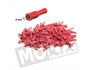 Kabelschuhe Rundkopf 4mm Weiblich Rot 10St