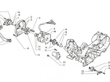 Explosionszeichnung Lichtmaschine / Wapu Minarelli liegend