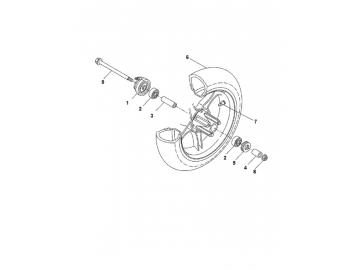 Explosionszeichnung Vorderachse MBK Nitro Yamaha Aerox