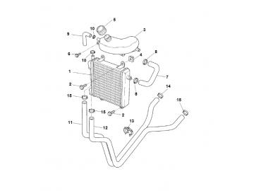 Explosionszeichnung Kühler MBK Nitro Yamaha Aerox