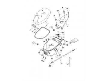 Explosionszeichnung Helmfach MBK Nitro Yamaha Aerox