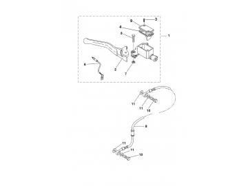 Explosionszeichnung Bremspumpe Vorne MBK Nitro Yamaha Aerox