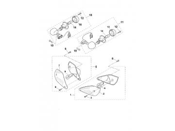 Explosionszeichnung Blinker MBK Nitro Yamaha Aerox