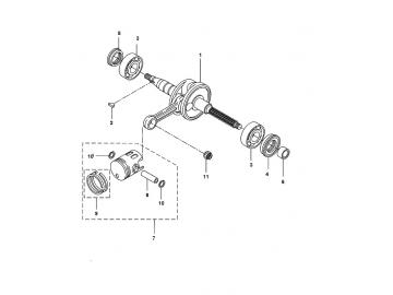Explosionszeichnung Kurbelwelle Minarelli liegend