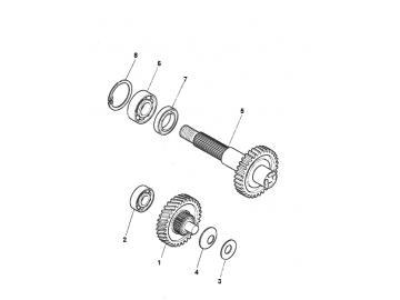 Explosionszeichnung Getriebe Minarelli stehend