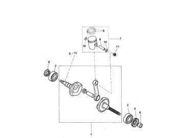 Explosionszeichnung Kurbelwelle Minarelli stehend