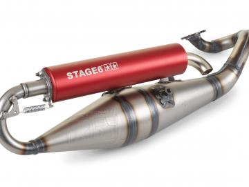 Auspuffanlage Stage6 Pro Replica MKII Minarelli liegend Rot