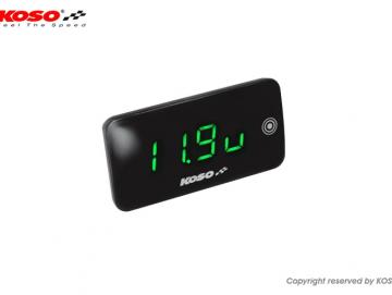 Temperaturmesser + Voltmeter Slim Line Koso Grün